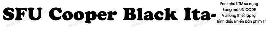 SFU Cooper Black Ita字体转换